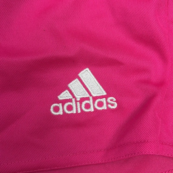 adidas Pink with White Embroidered Logo Elastic Drawstring Waist Shorts Size S - Picture 3 of 11